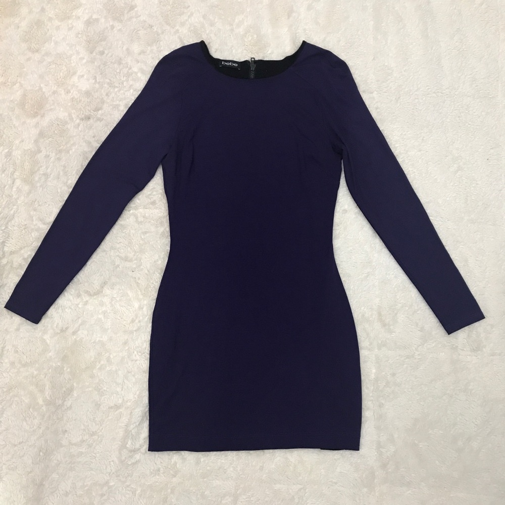 bebe Stretch Midi Dress | Plum | Size Small